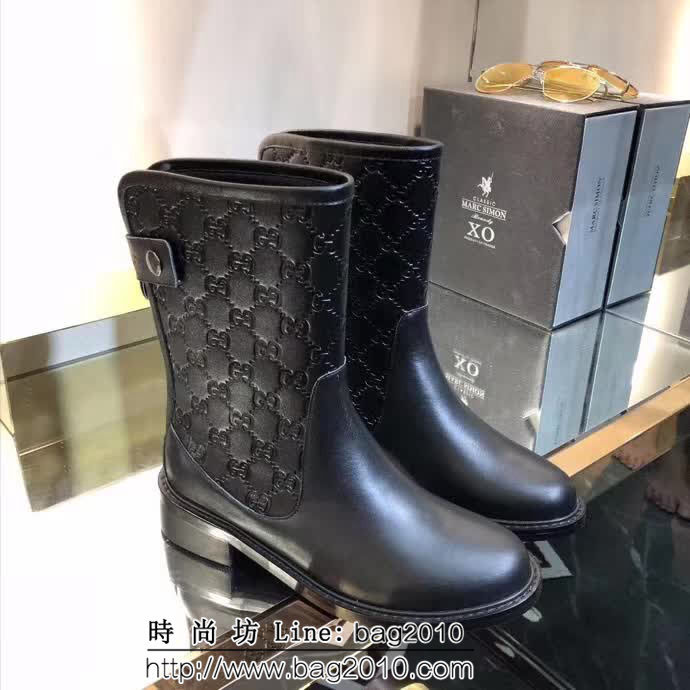GUCCI古馳 獨家最新單品 高端時尚 軟牛皮中筒靴 QZS1365
